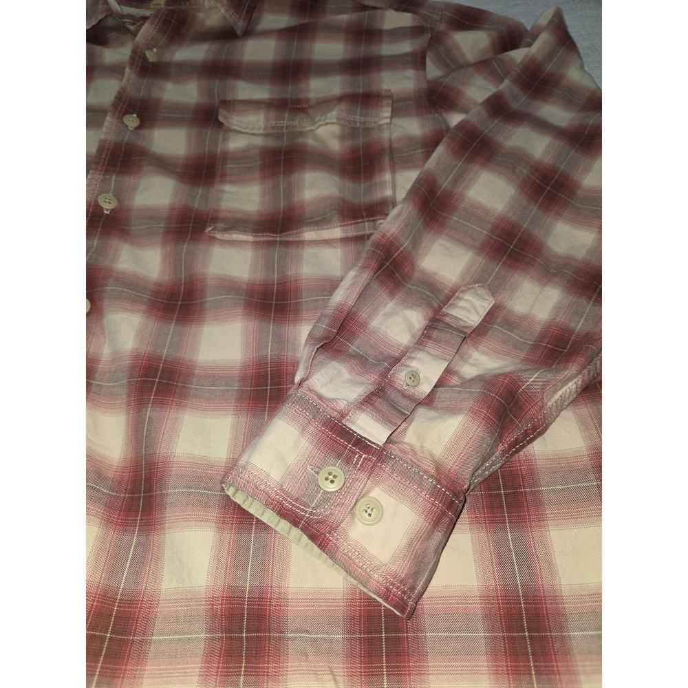 Eddie Bauer Mens XL Red Tan Plaid Cotton Long Sleeve Button Down Outdoor Shirt‎ - Picture 2 of 7
